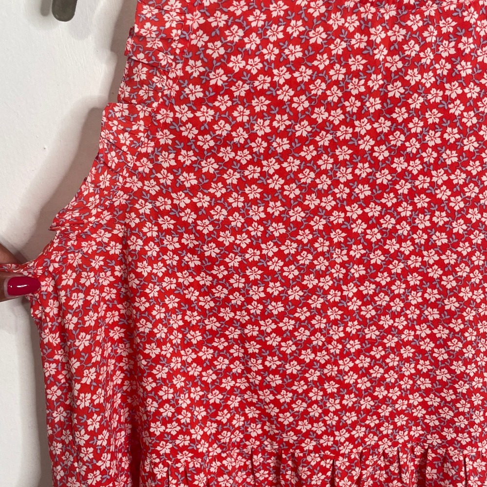 Staccato Red Floral Ruffle Sleeveless Blouse Top Small Floral Boutique - Picture 7 of 9